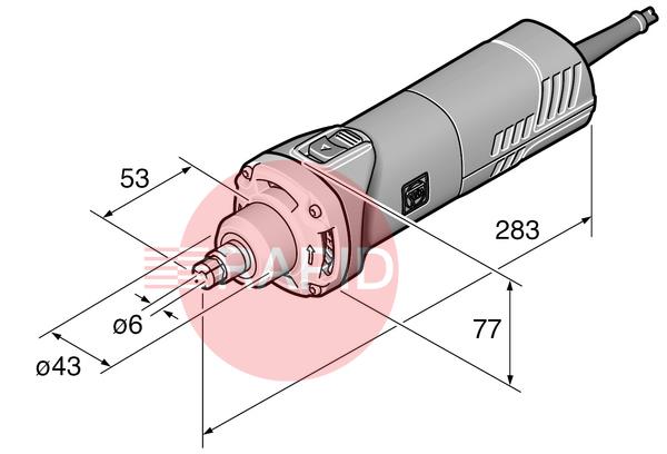 72231760  FEIN GSZ 8-280 PE 750W Short Neck Die Grinder w/ Variable Speed